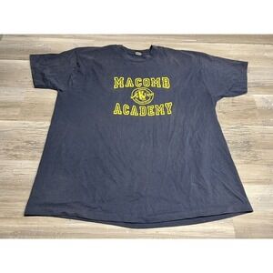 Vintage‎ Screen Stars Macomb Academy T-Shirt 2XL Blue Single Stitch
